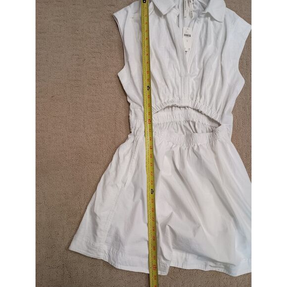 NWT Anthropologie Dress Womens Size Medium White Mini Cut Out - Picture 8 of 10